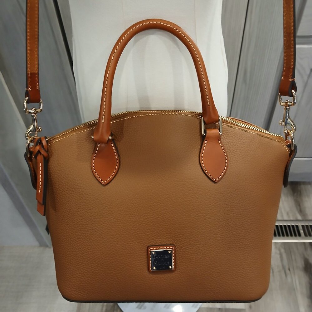 Dooney & Bourke Pebble Grain Geena Satchel Color Caramel.